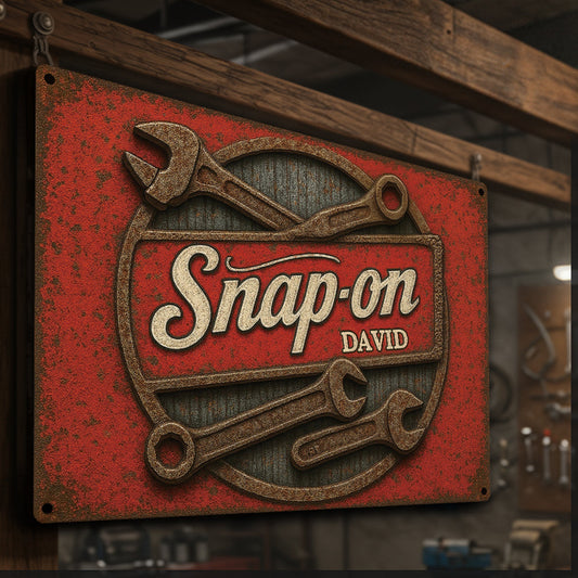 Snap-On - Personalized Mechanic Rectangle Metal Sign