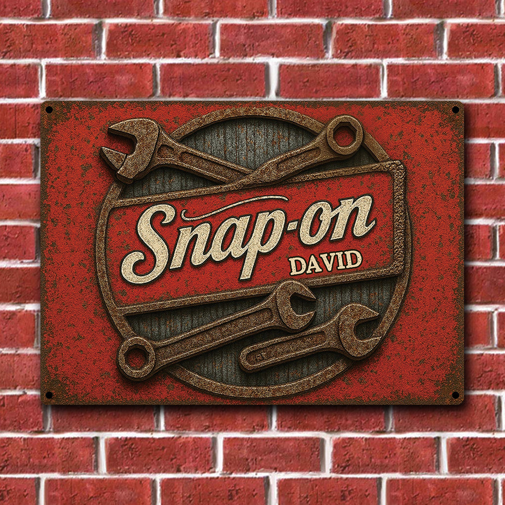 Snap-On - Personalized Mechanic Rectangle Metal Sign