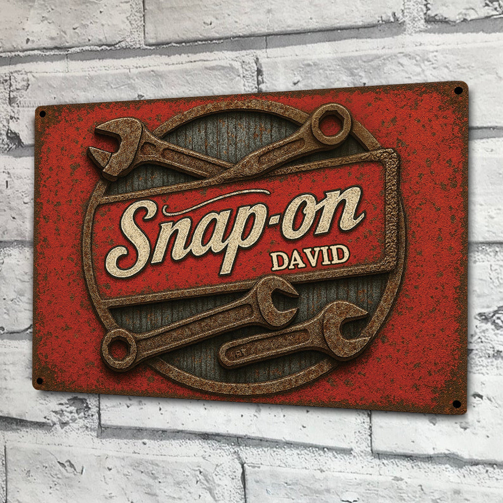 Snap-On - Personalized Mechanic Rectangle Metal Sign