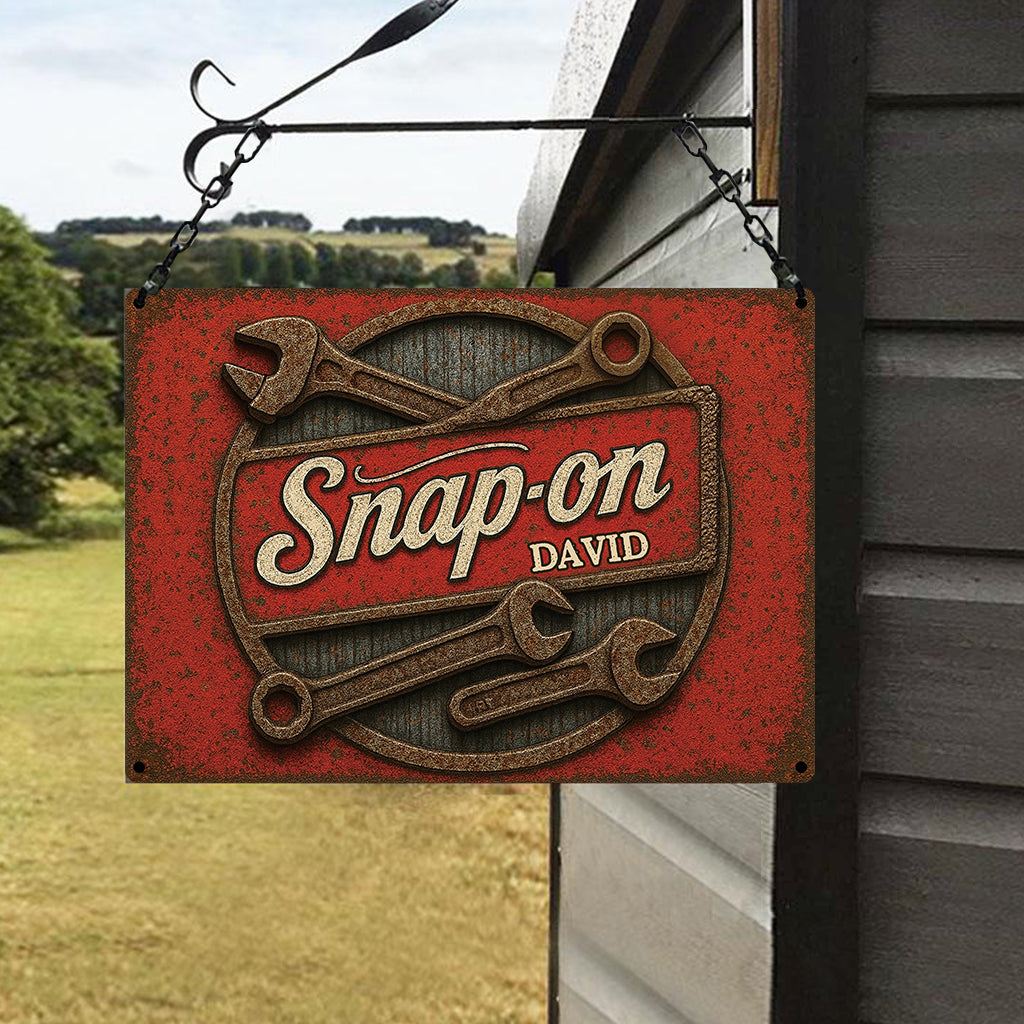 Snap-On - Personalized Mechanic Rectangle Metal Sign