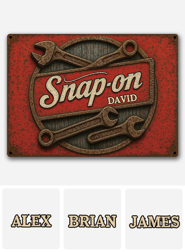 Snap-On - Personalized Mechanic Rectangle Metal Sign