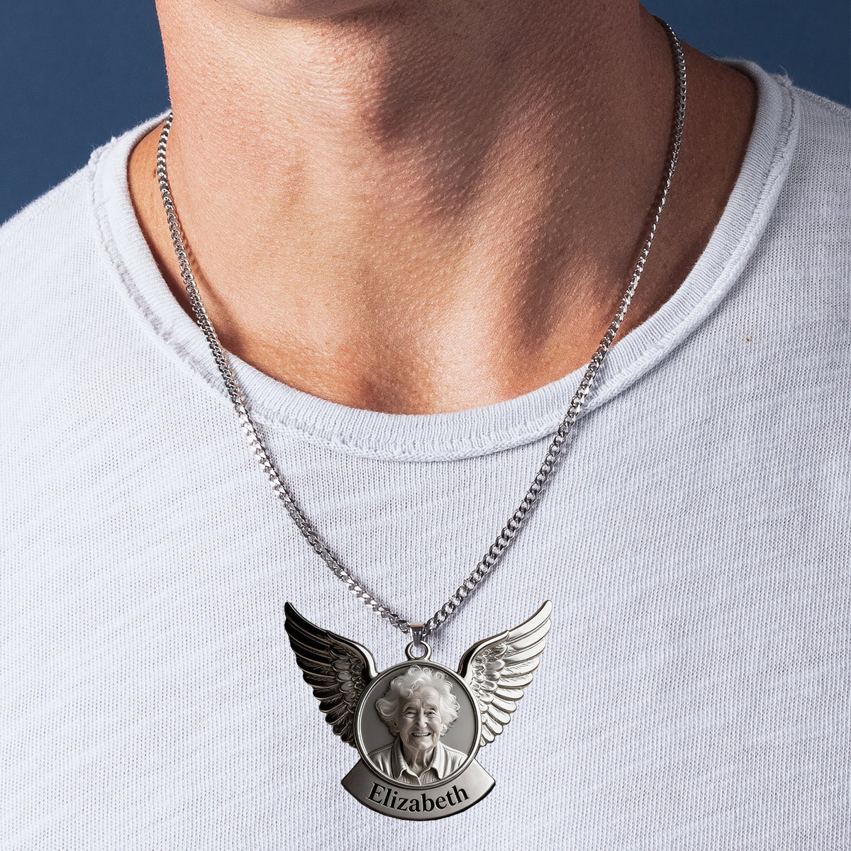 In Loving Memory - Personalized Memorial Shaped Acrylic Pendant Necklace