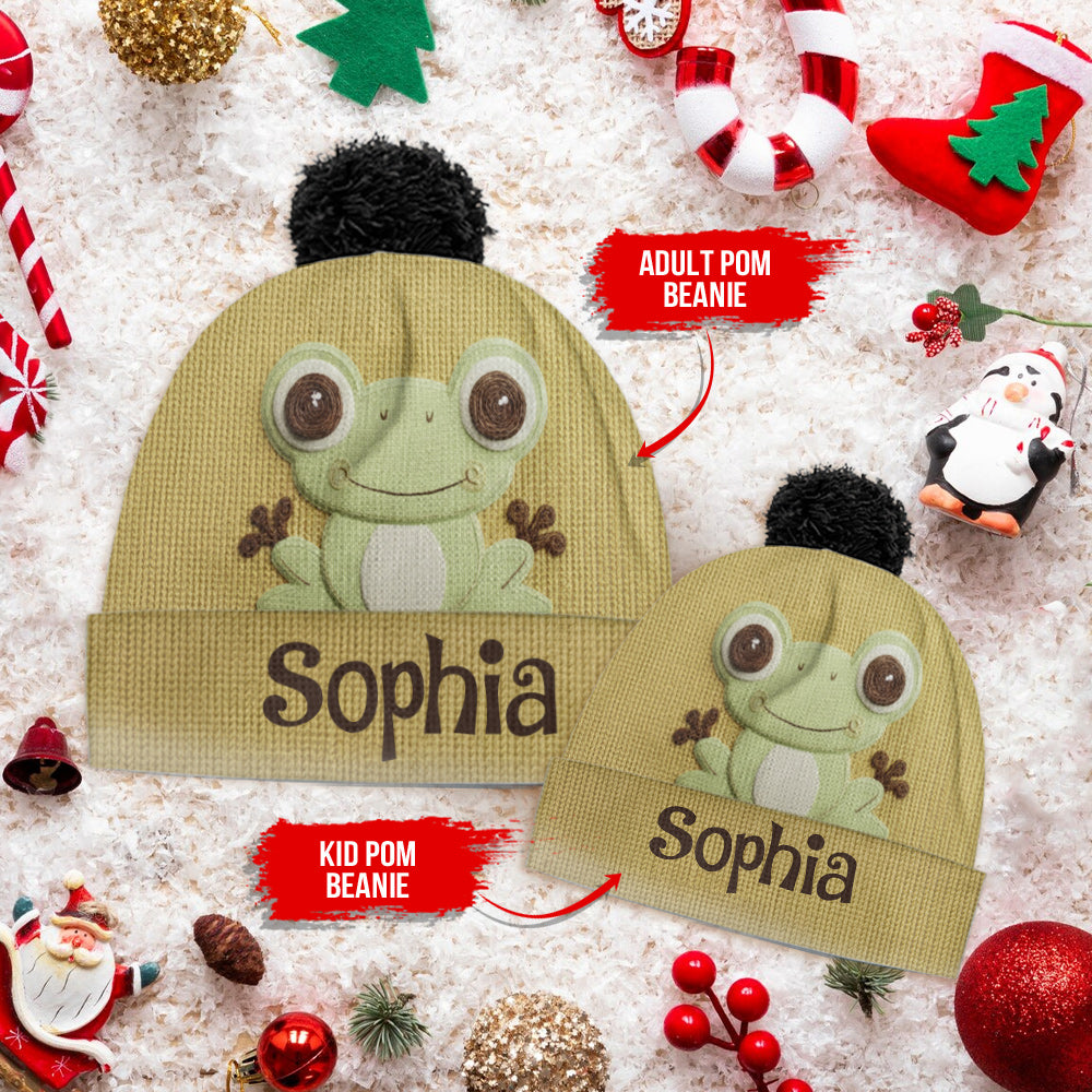 Love Frogs - Personalized Frog Beanie Hat