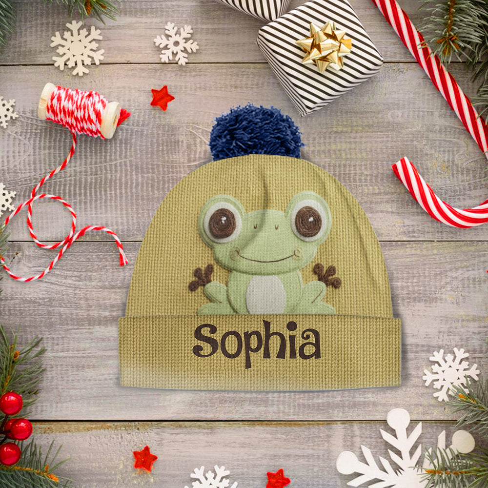 Love Frogs - Personalized Frog Beanie Hat