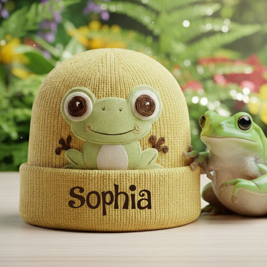 Love Frogs - Personalized Frog Beanie Hat