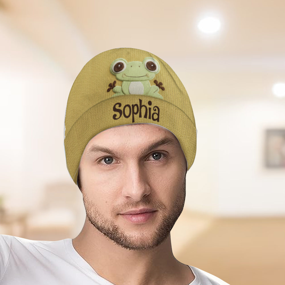Love Frogs - Personalized Frog Beanie Hat