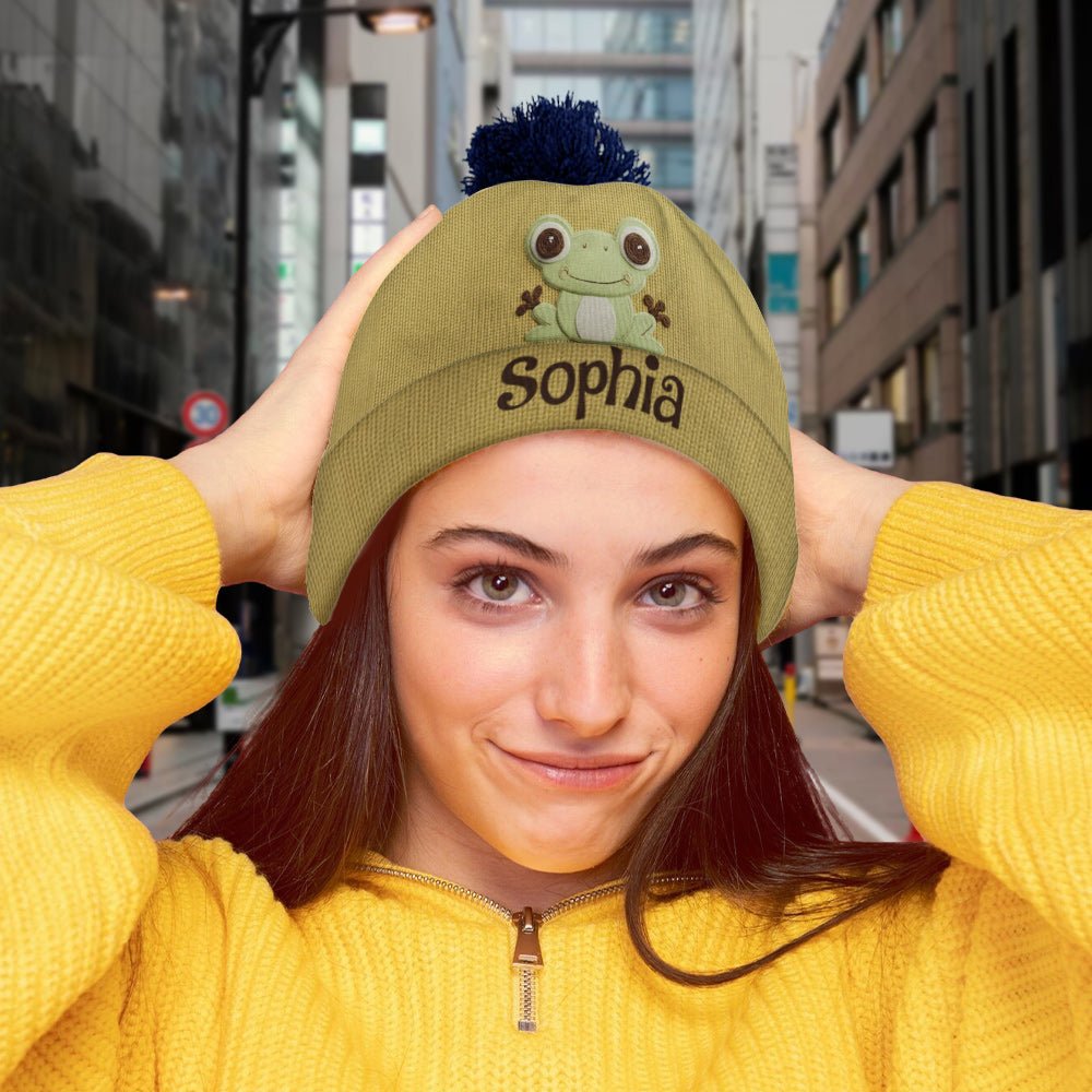 Love Frogs - Personalized Frog Beanie Hat