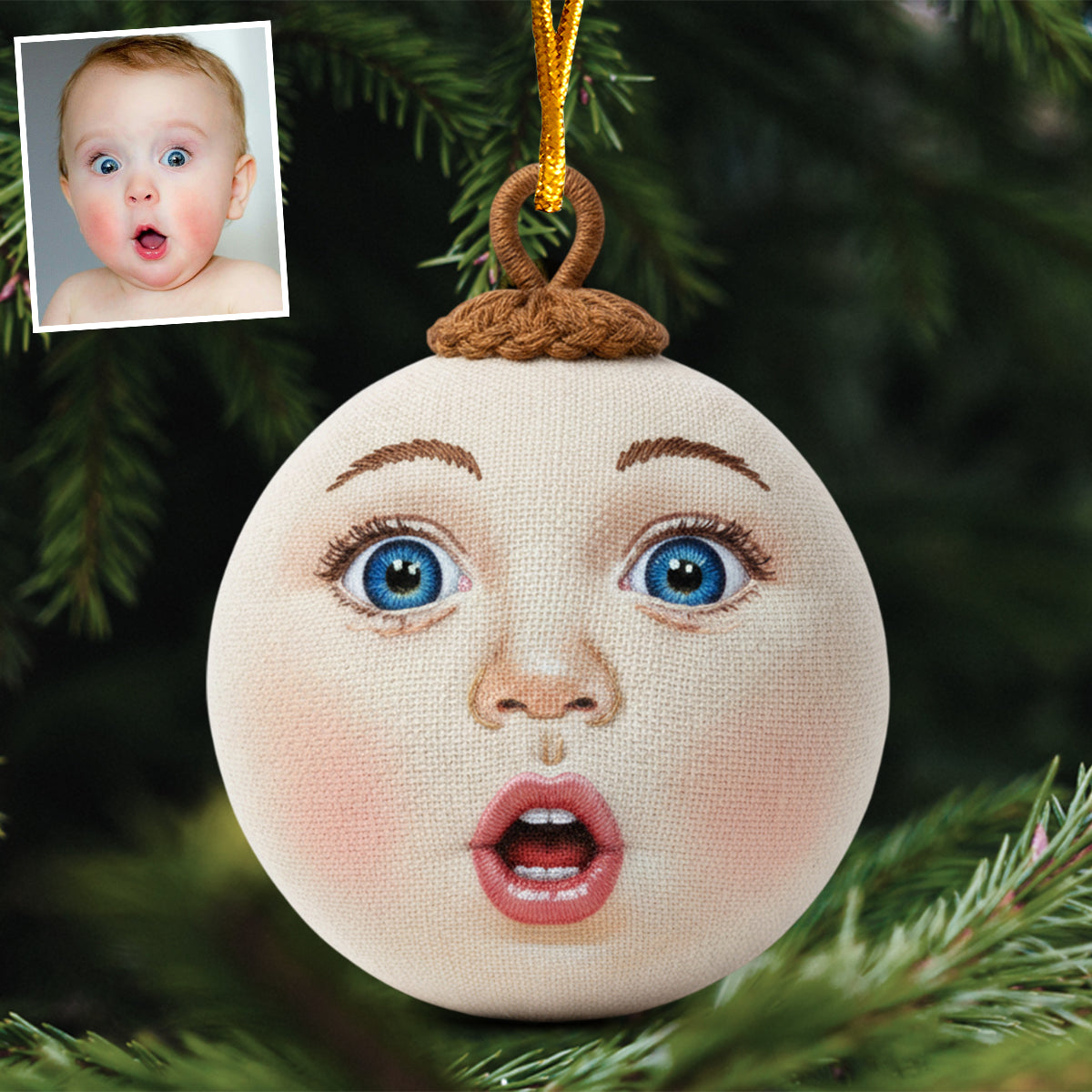 Whimsical Face - Personalized Ornament