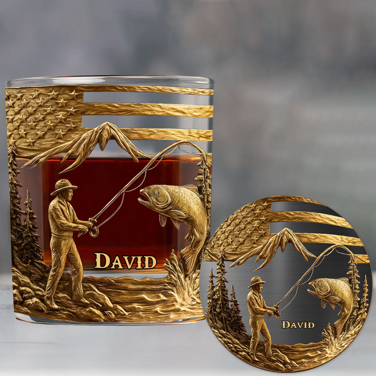 Fishing For Life - Personalized Fishing Whiskey Glass