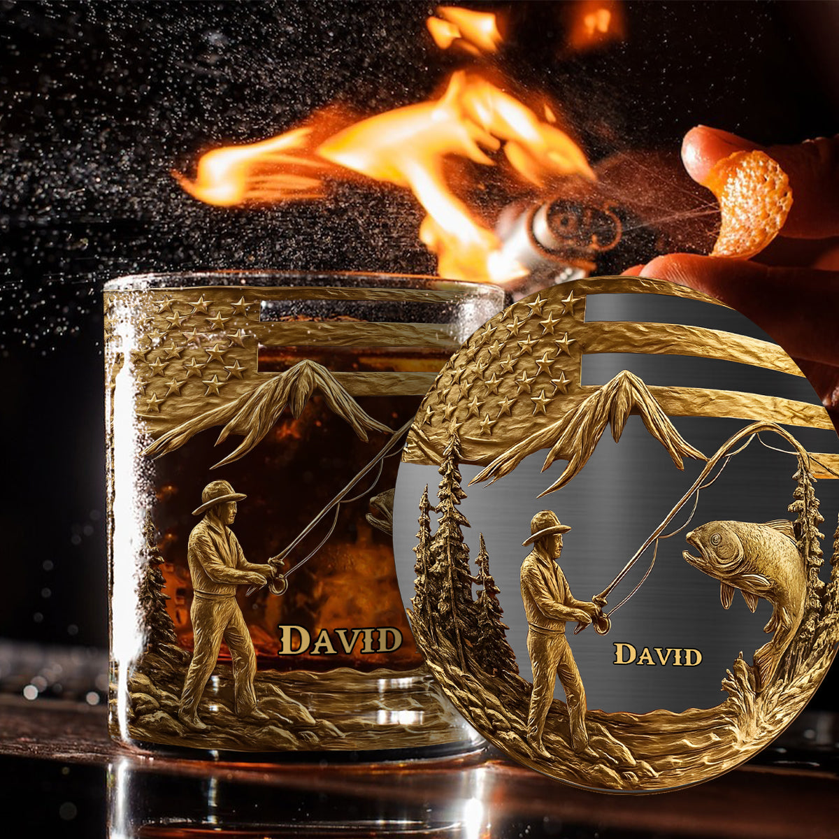 Fishing For Life - Personalized Fishing Whiskey Glass