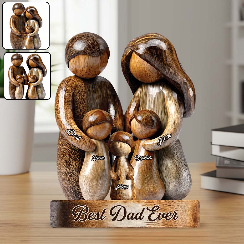 Best Dad Ever - Personalized Father Shaped Wooden Puzzle