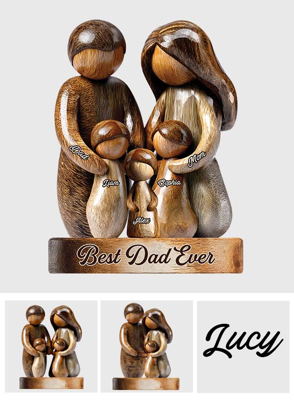 Best Dad Ever - Personalized Father Shaped Wooden Puzzle