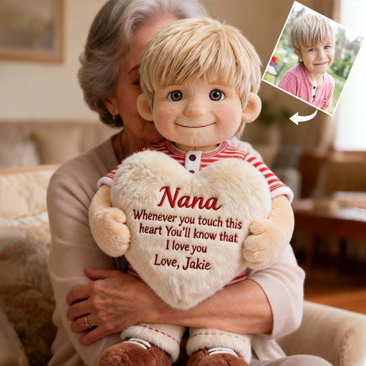 Custom From Any Photo - Personalized Grandma Faux Fur Shaped Pillow