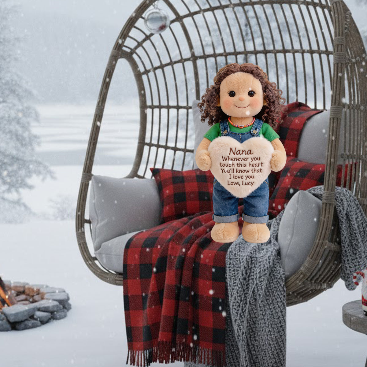 Custom From Any Photo - Personalized Grandma Faux Fur Shaped Pillow