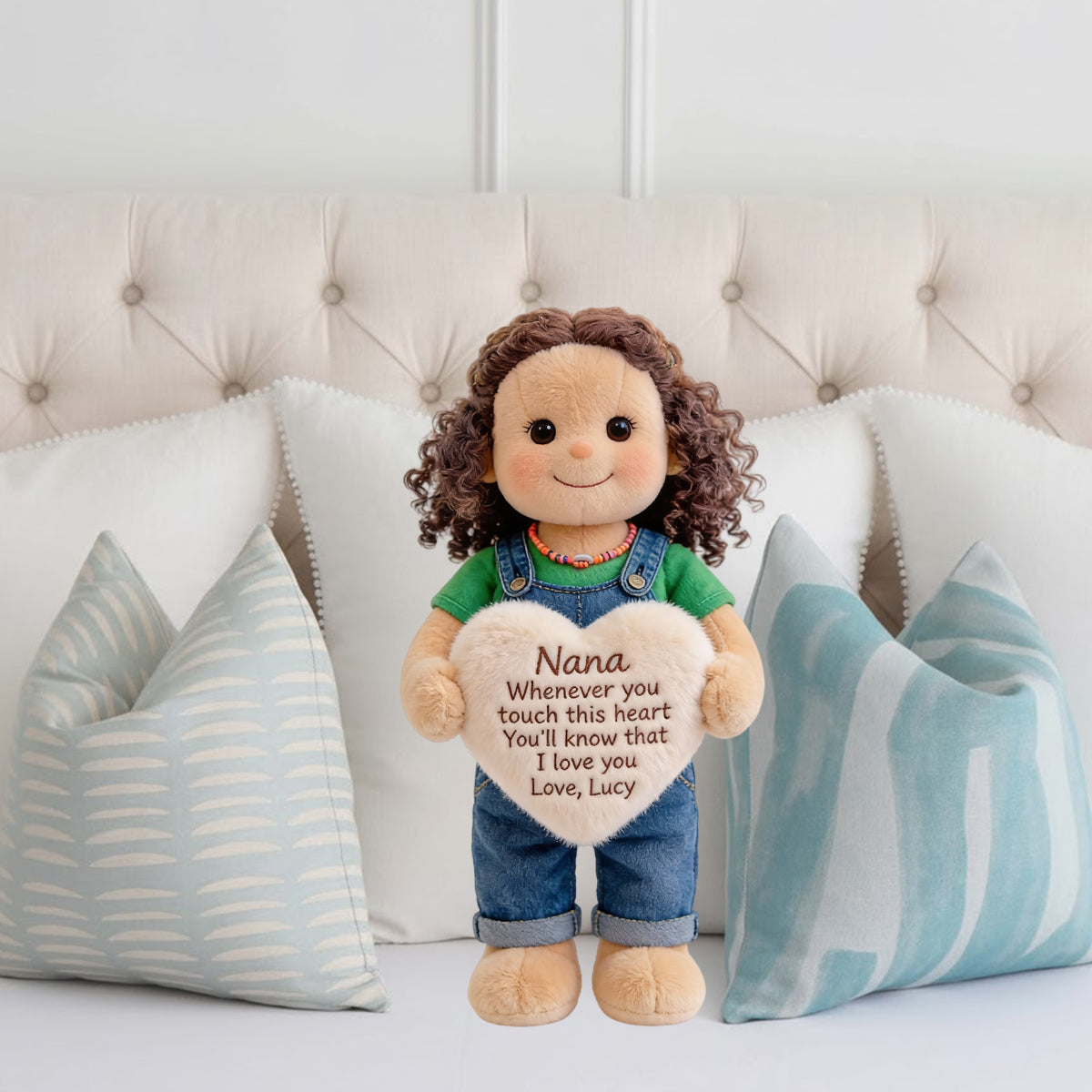 Custom From Any Photo - Personalized Grandma Faux Fur Shaped Pillow