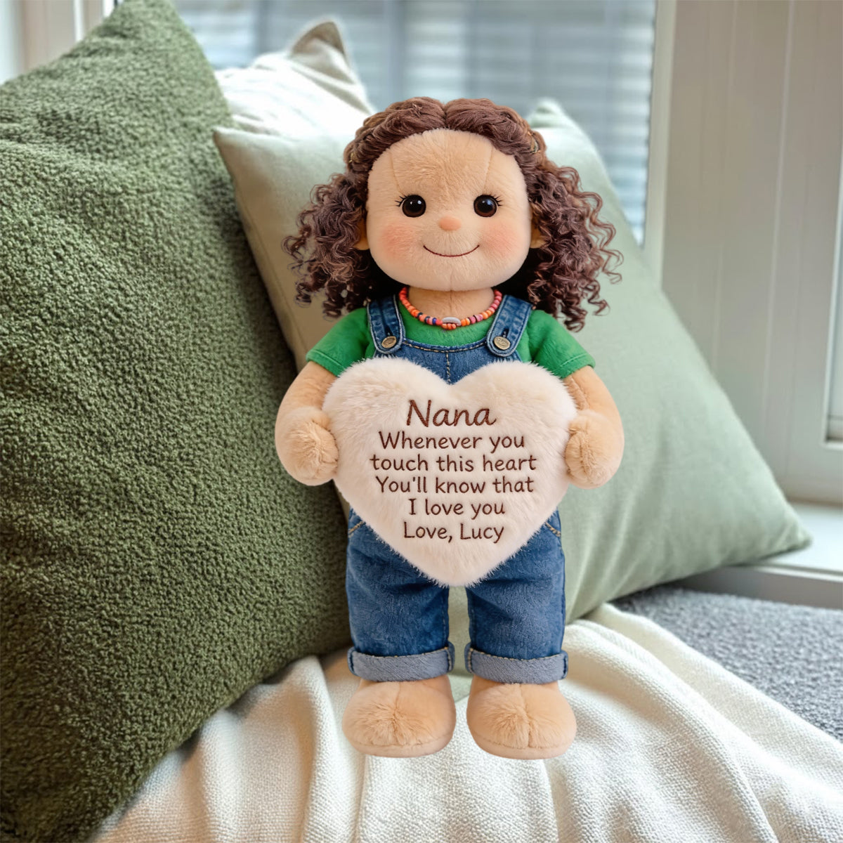 Custom From Any Photo - Personalized Grandma Faux Fur Shaped Pillow