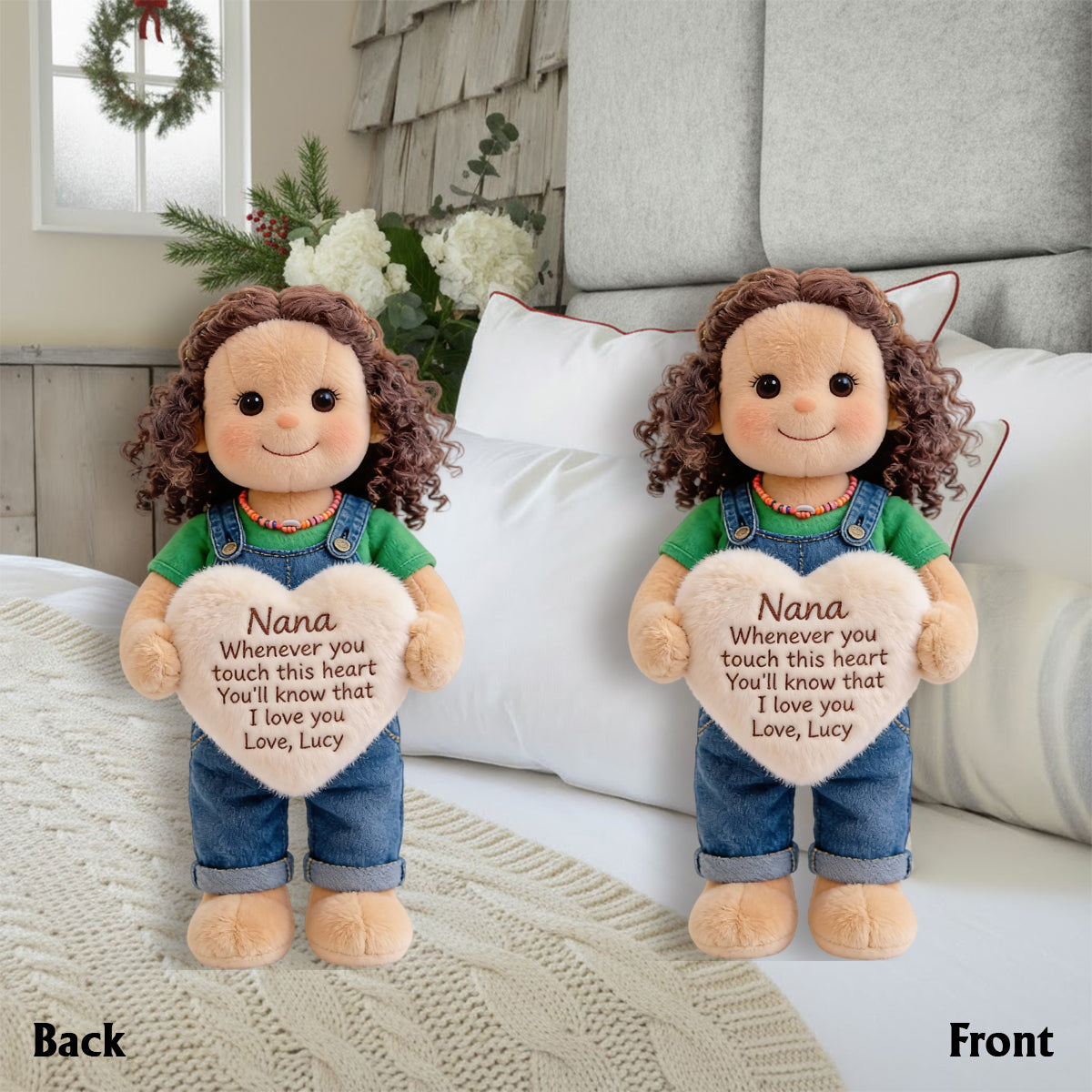 Custom From Any Photo - Personalized Grandma Faux Fur Shaped Pillow