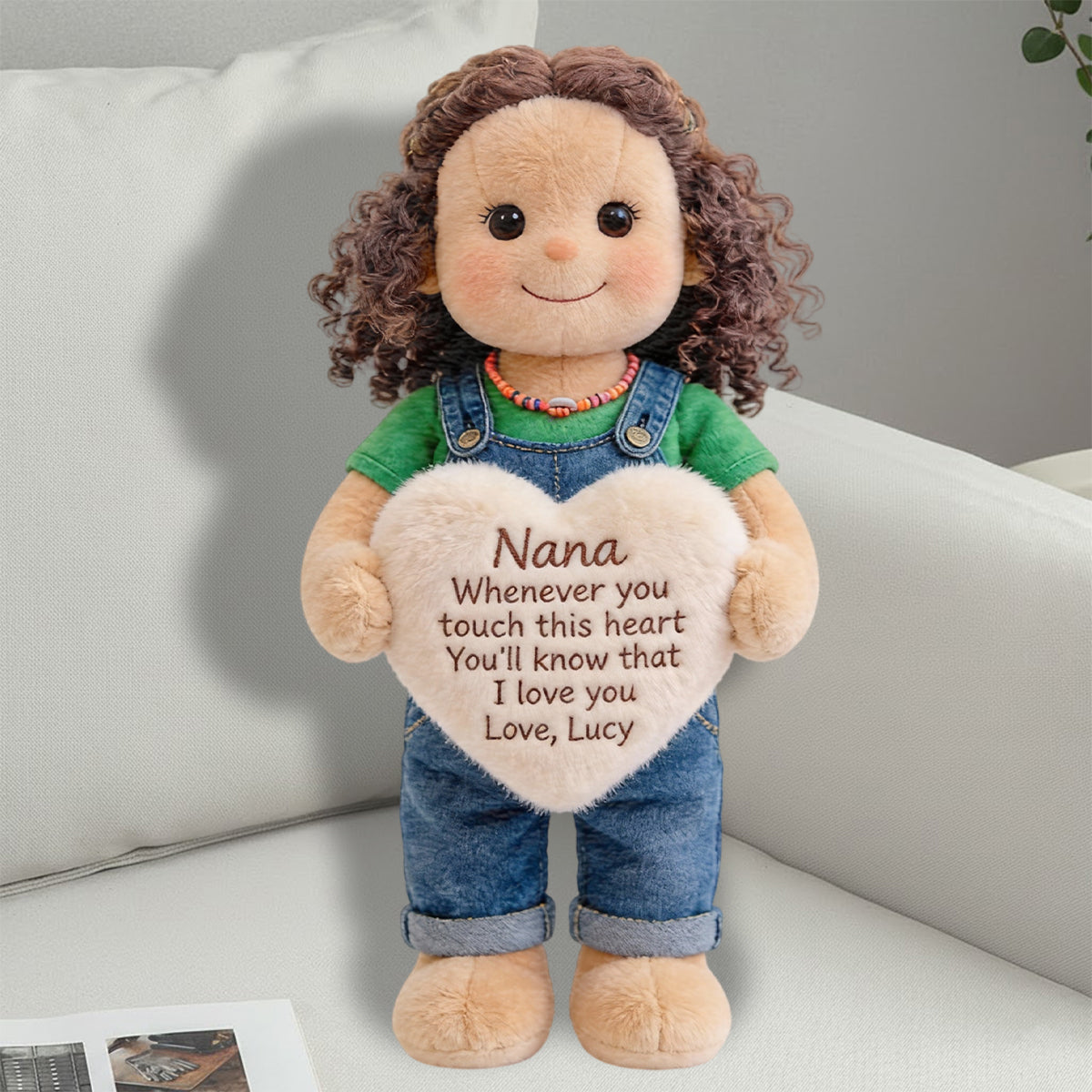 Custom From Any Photo - Personalized Grandma Faux Fur Shaped Pillow