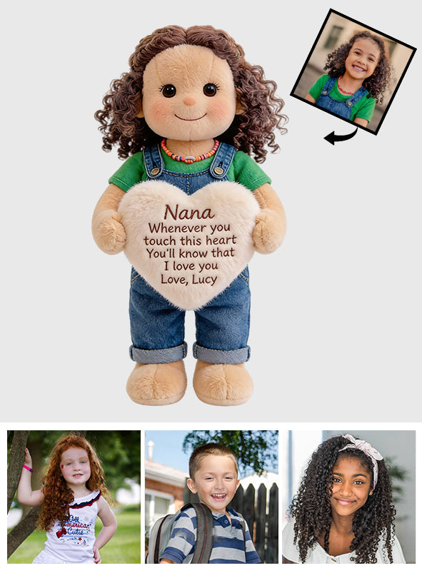 Custom From Any Photo - Personalized Grandma Faux Fur Shaped Pillow