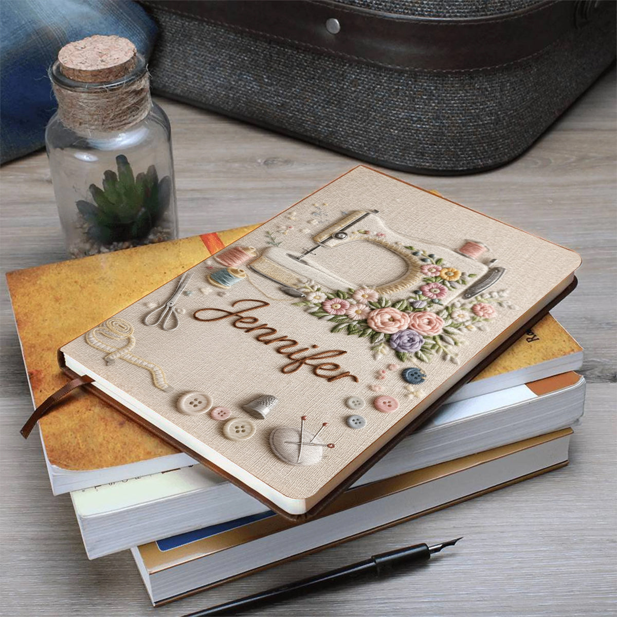 Love Sewing - Personalized Sewing Leather Journal