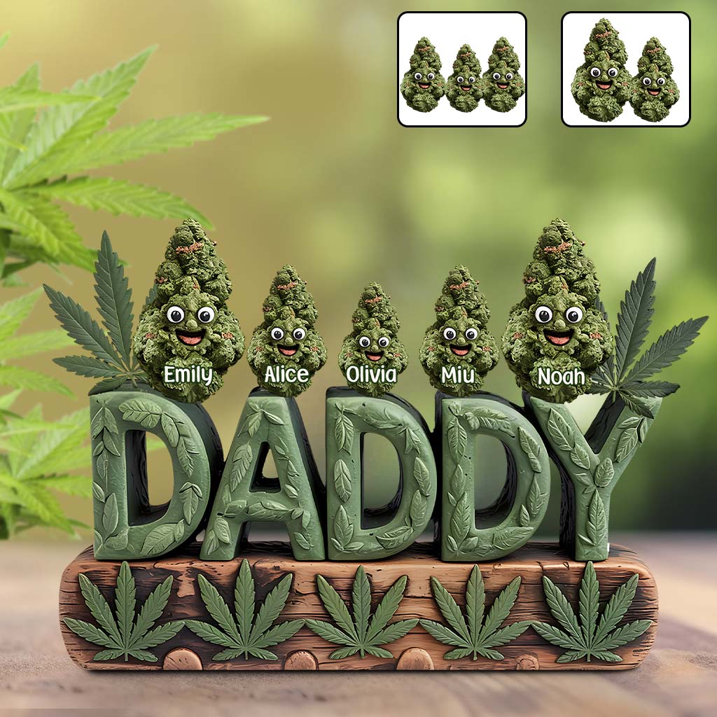 Daddy's Lil Buds - Personalized Father Custom Shaped Acrylic Plaque
