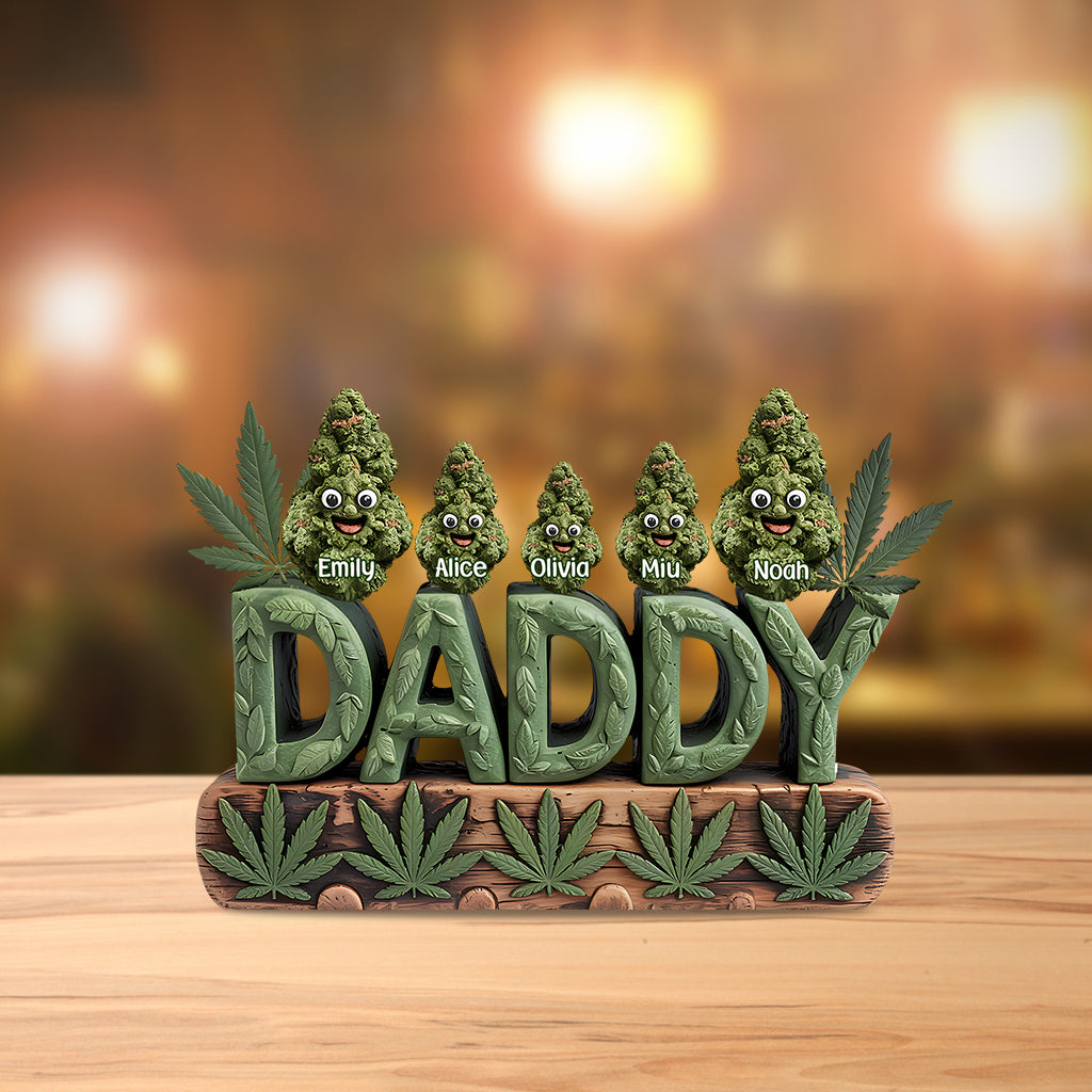 Daddy's Lil Buds - Personalized Father Custom Shaped Acrylic Plaque
