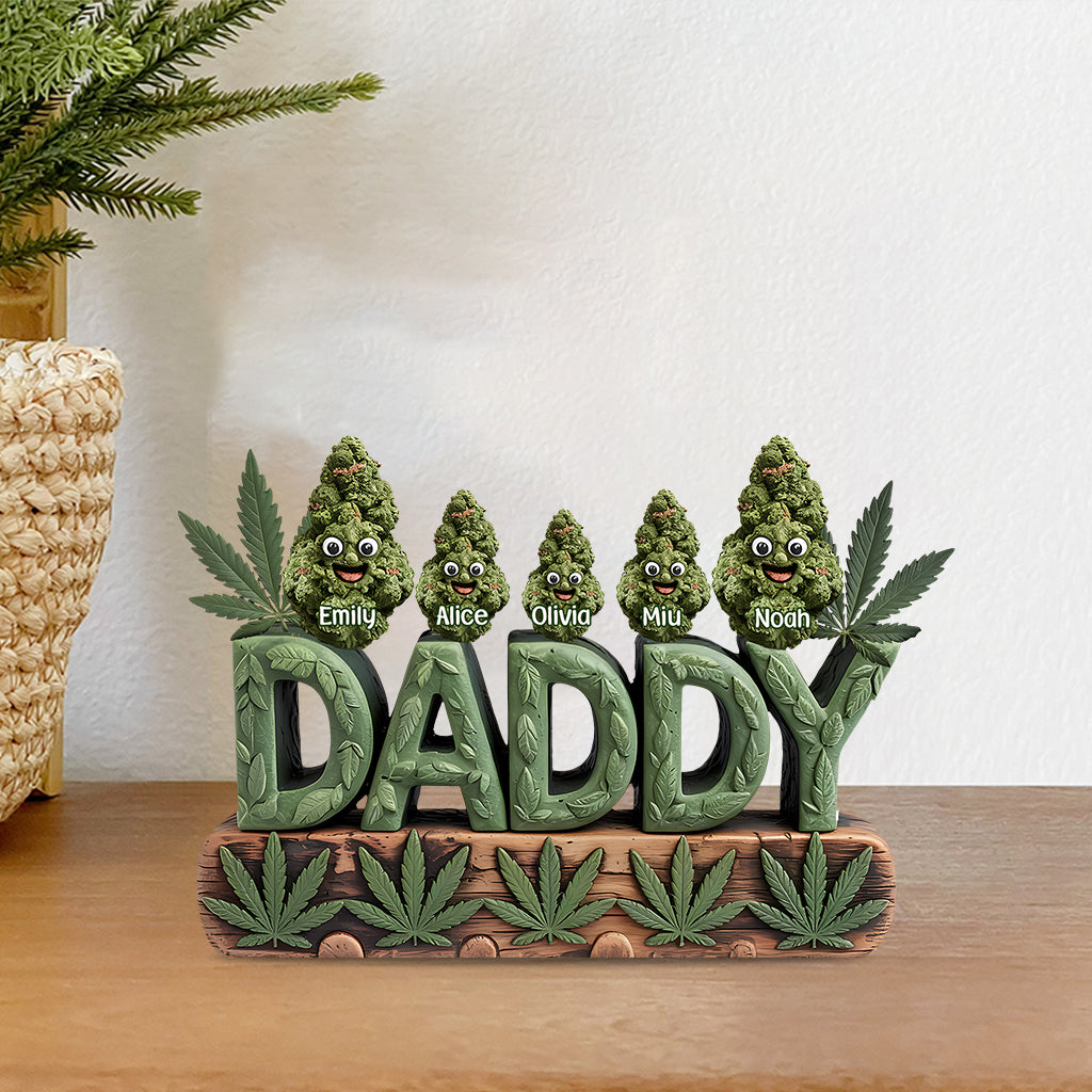 Daddy's Lil Buds - Personalized Father Custom Shaped Acrylic Plaque