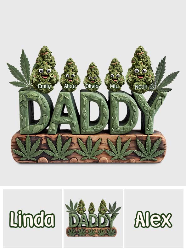 Daddy's Lil Buds - Personalized Father Custom Shaped Acrylic Plaque