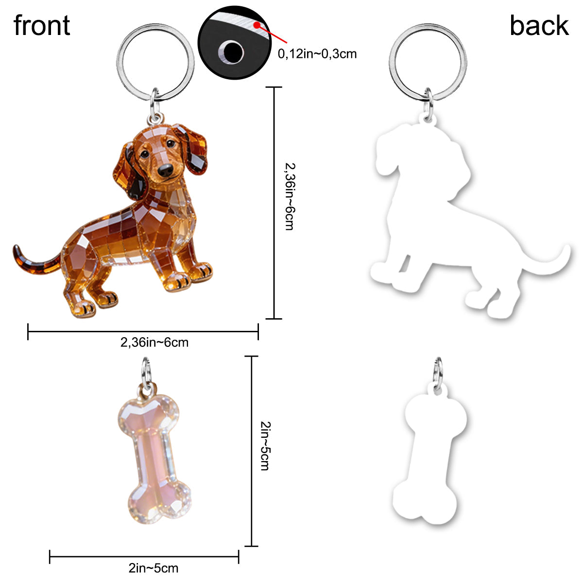I Love My Dog - Personalized Dog Keychain With Charms
