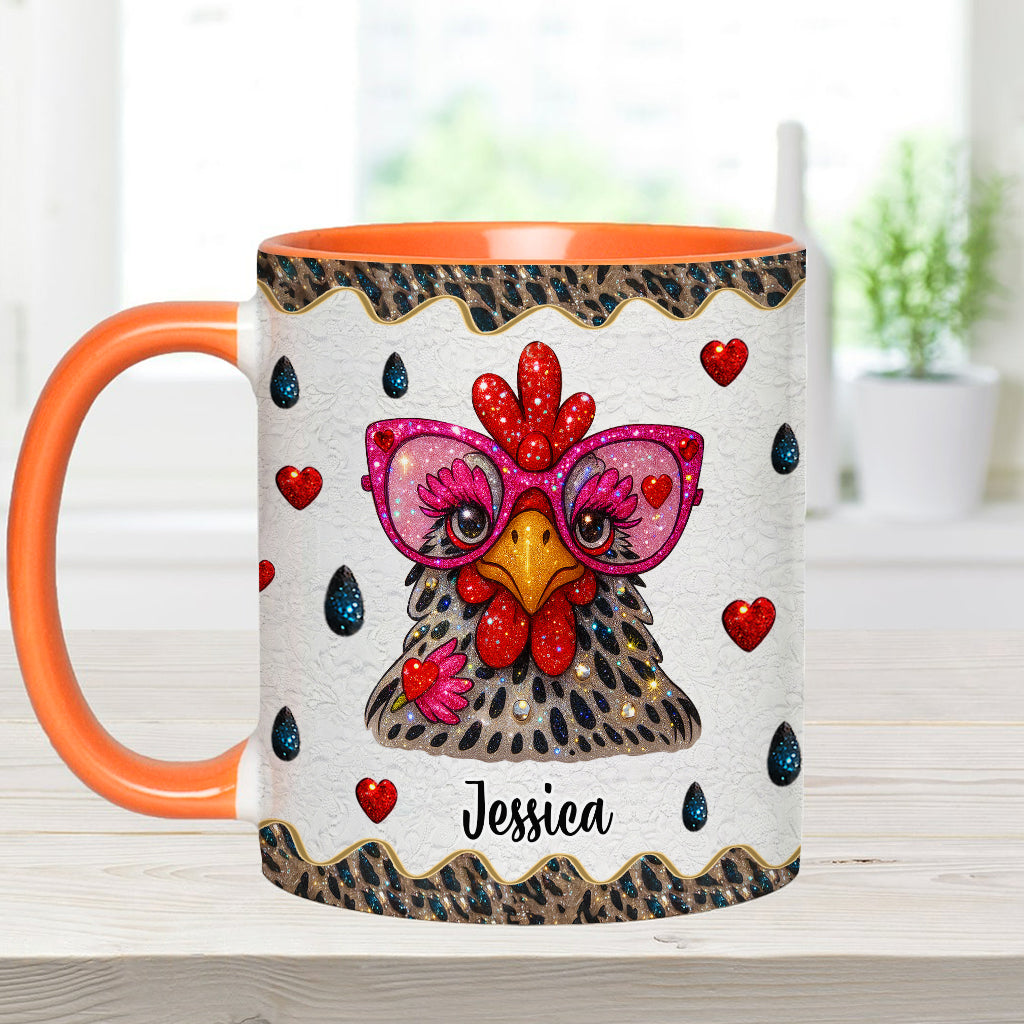 Crazy Chicken Lady - Personalized Chicken Accent Mug