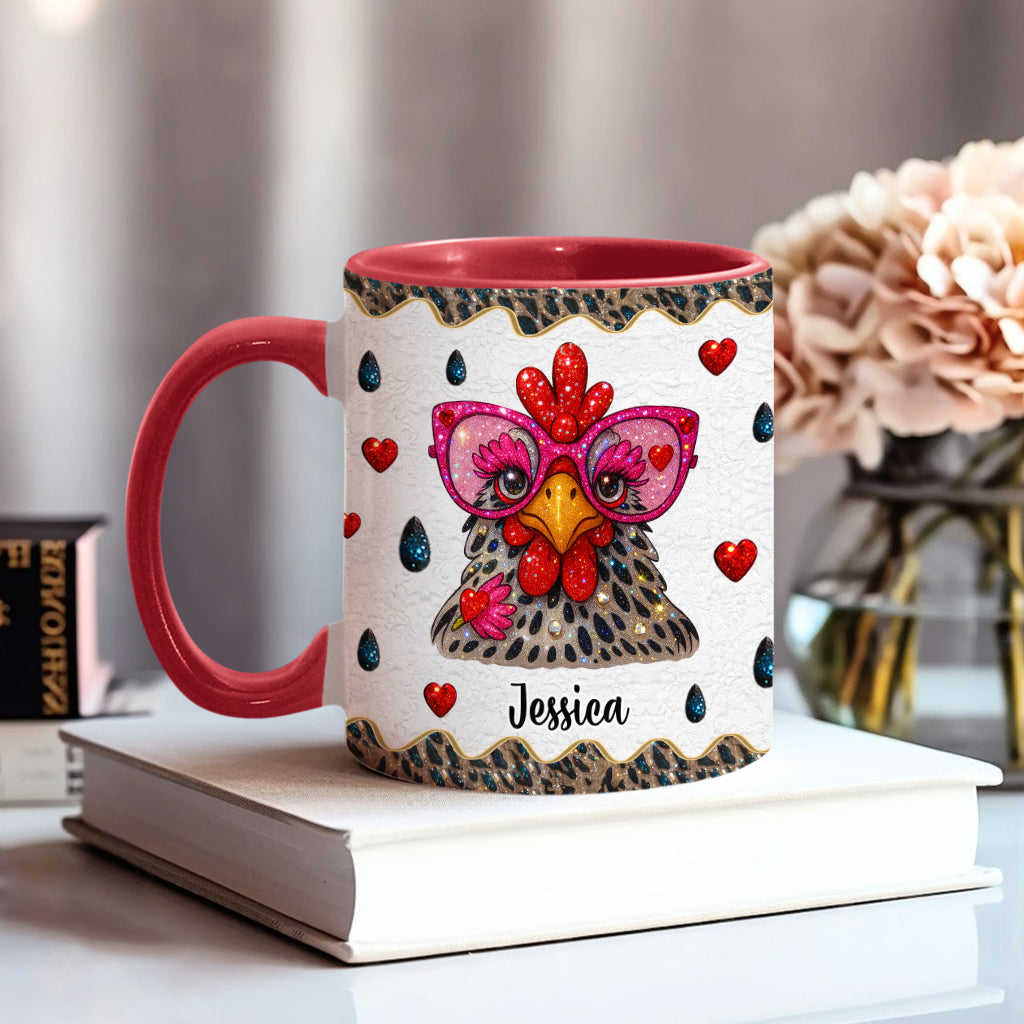 Crazy Chicken Lady - Personalized Chicken Accent Mug