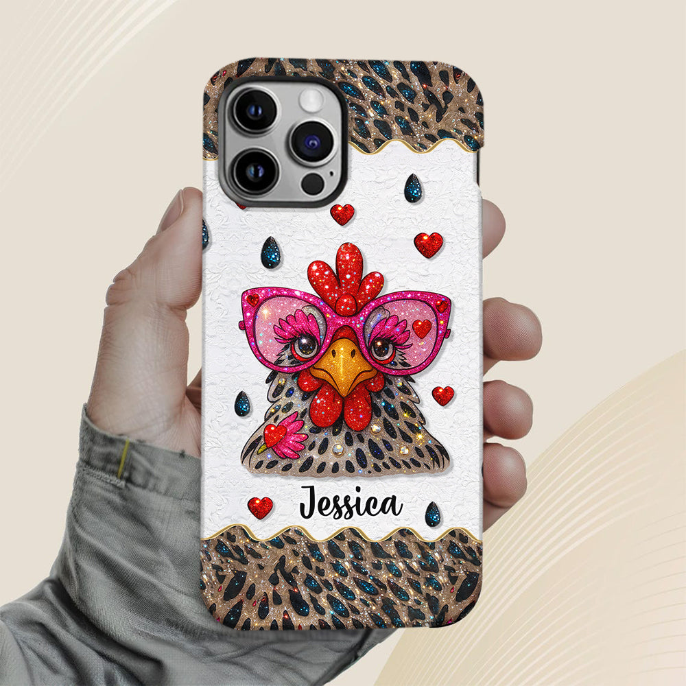 Crazy Chicken Lady - Personalized Chicken Full Print Phone Case