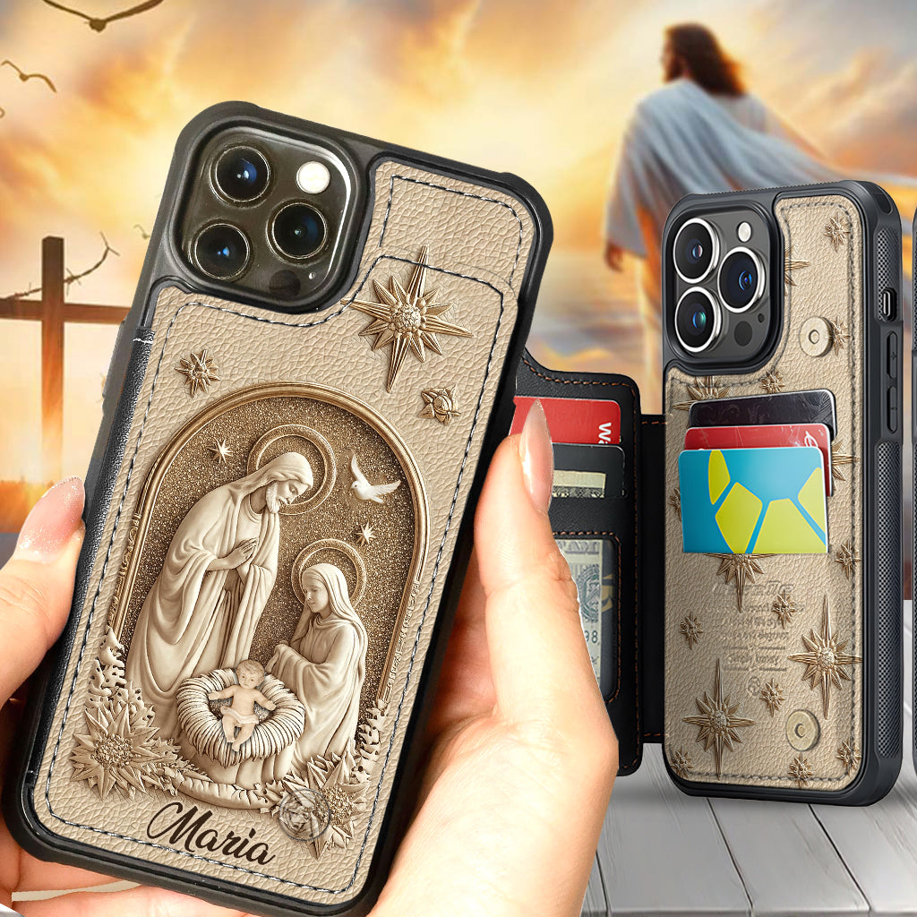 The Holy Family - Personalized Christian Fully Printed Wallet Phone Case