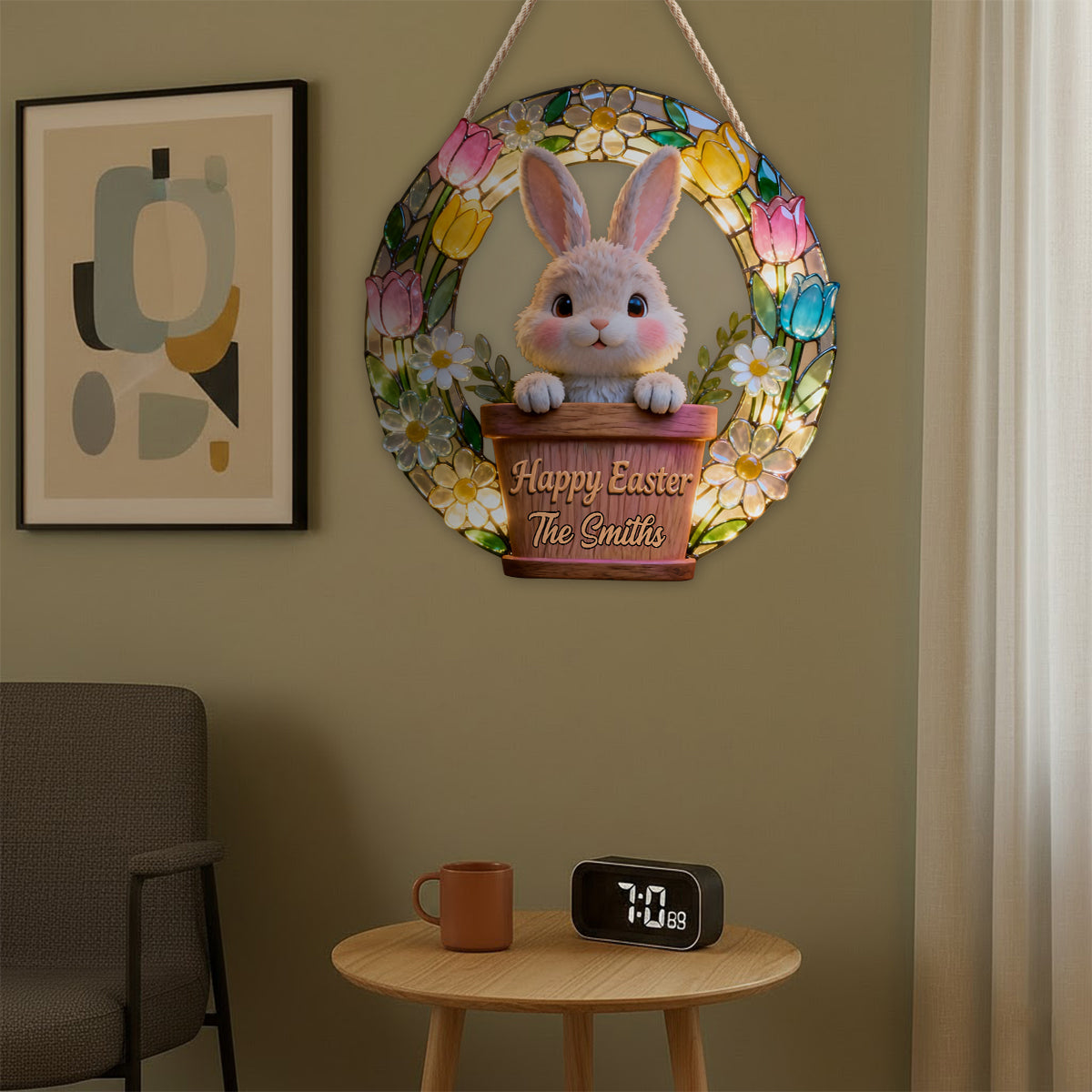 Happy Easter - Personalized Family LED Light Acrylic Sign