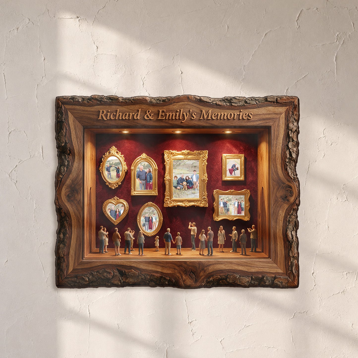 Our Memories - Personalized Family Wooden Light Shadow Box