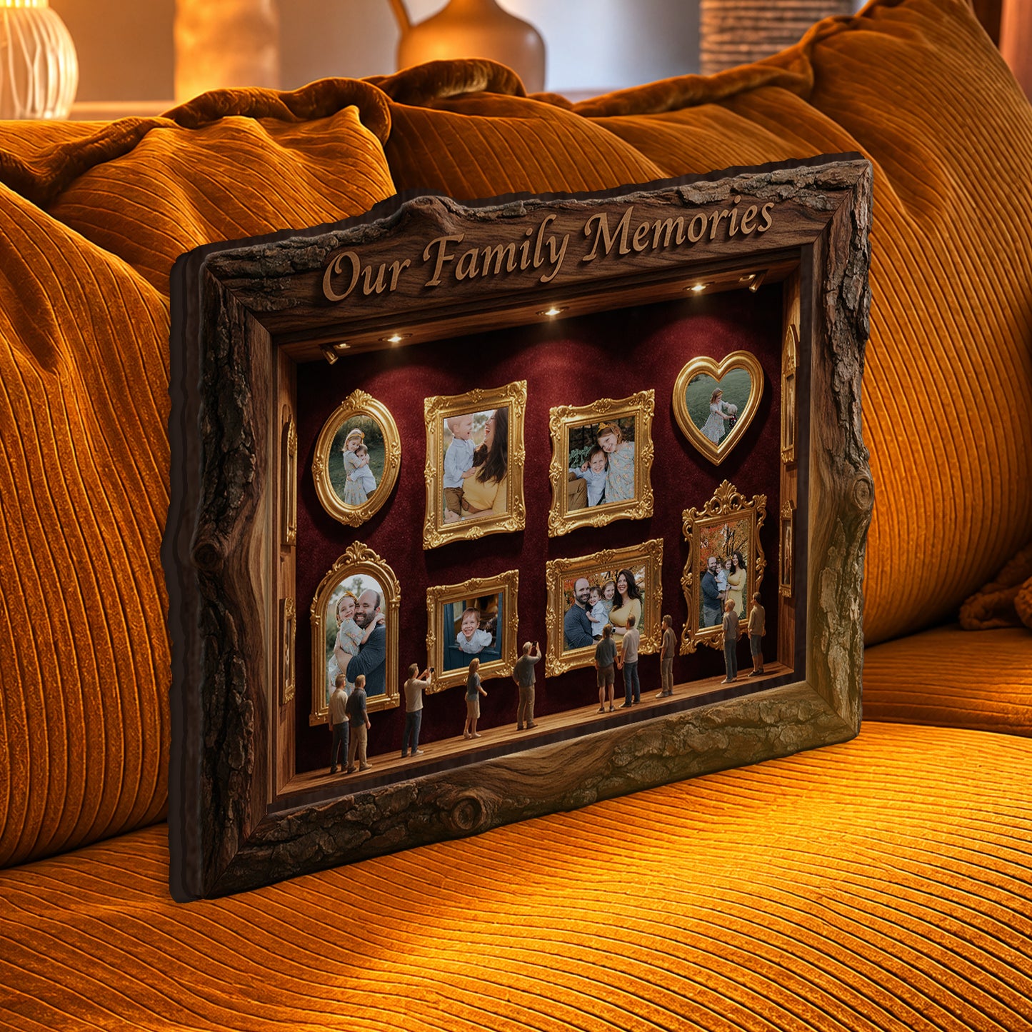 Our Memories - Personalized Family Wooden Light Shadow Box