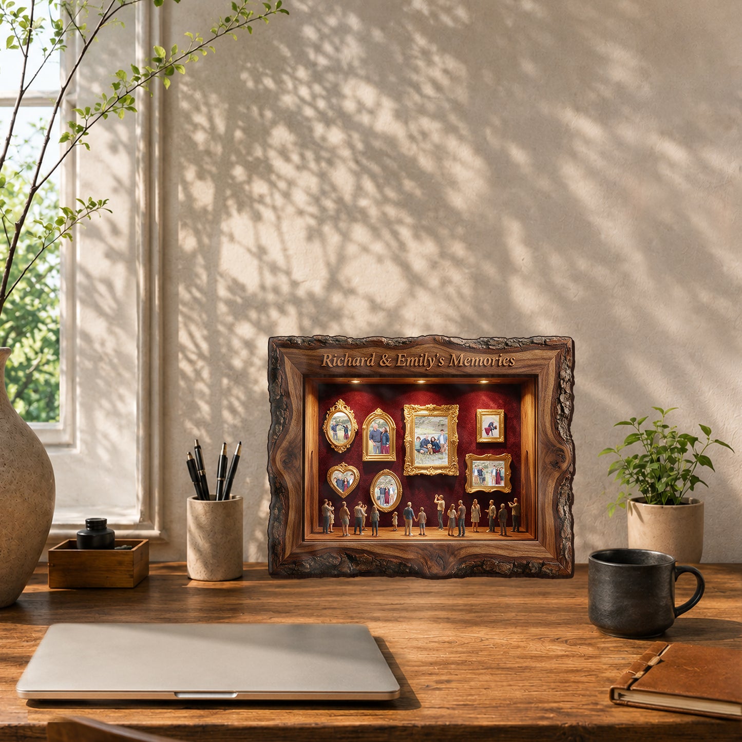 Our Memories - Personalized Family Wooden Light Shadow Box