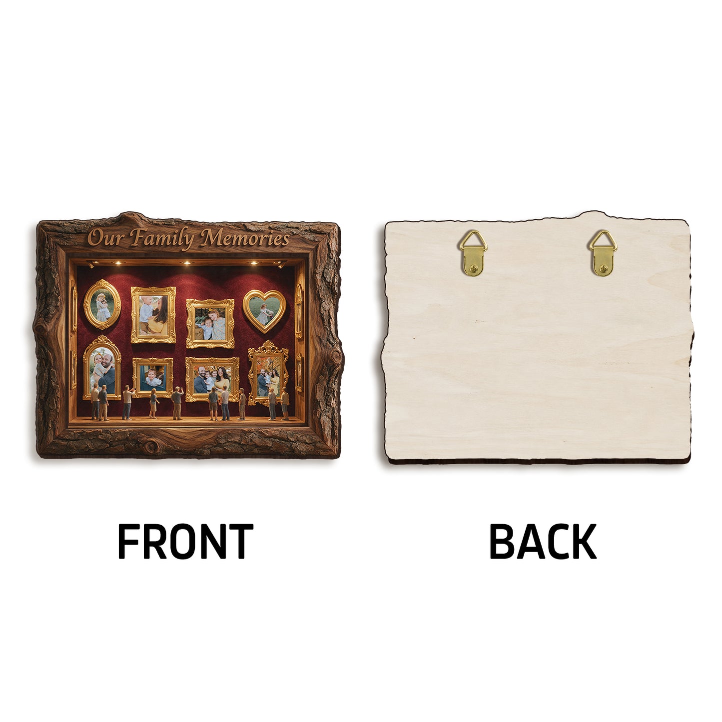 Our Memories - Personalized Family Wooden Light Shadow Box