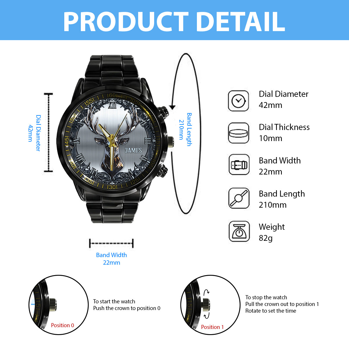 The Hunter's Pour - Personalized Hunting Hand Watch