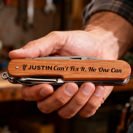 Perfect Gift For Him - Personalized Mechanic Pocket Knife - 8 Function Multi-Tool