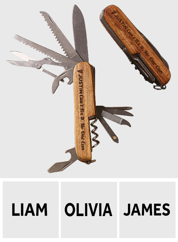 Perfect Gift For Him - Personalized Mechanic Pocket Knife - 8 Function Multi-Tool