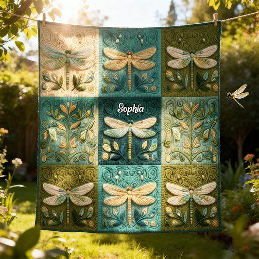 Mystical Dragonfly - Personalized Dragonfly Blanket