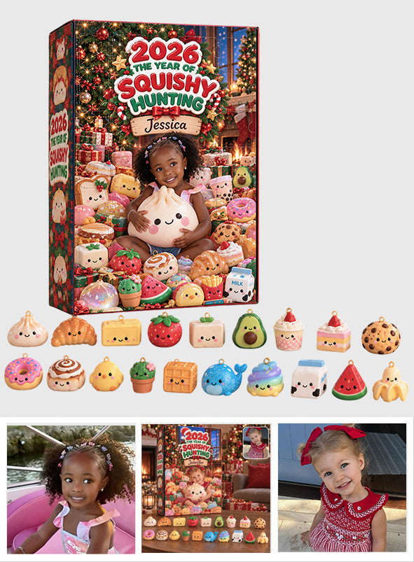 The Year Of Squishy Hunting - Personalized Kid Advent Calendar With Ornaments