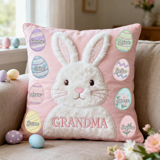 Easter Gift For Grandma, Mom - Personalized Grandma Faux Fur Square Pillow