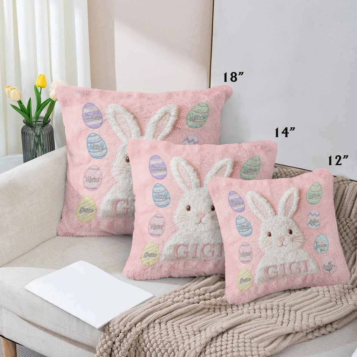 Easter Gift For Grandma, Mom - Personalized Grandma Faux Fur Square Pillow