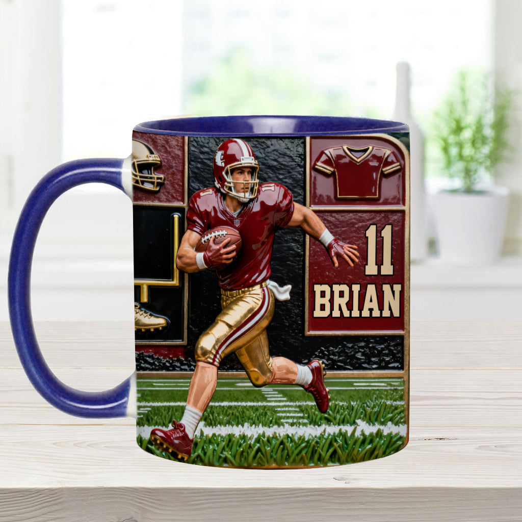 Love Football - Personalized Football Accent Mug
