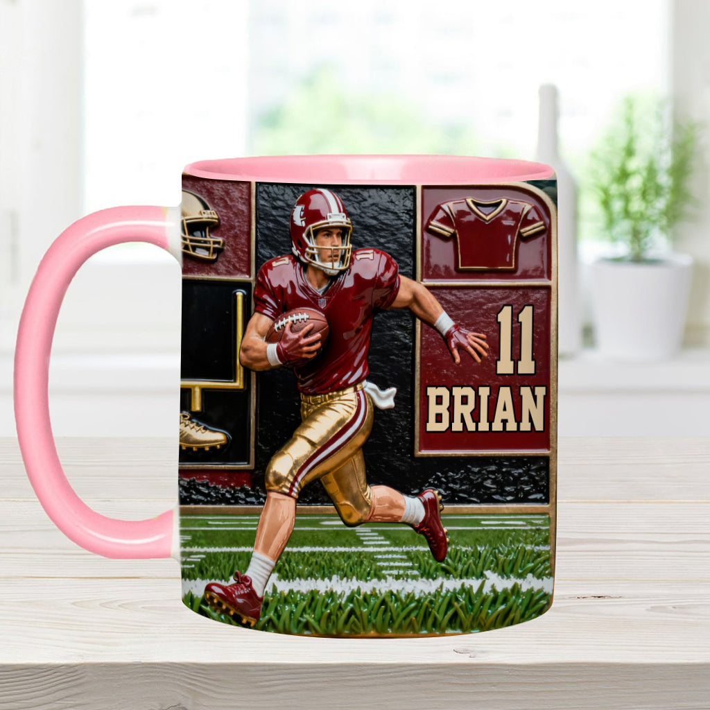 Love Football - Personalized Football Accent Mug