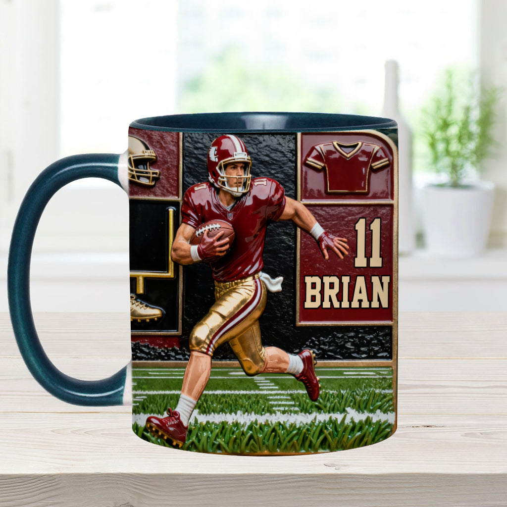 Love Football - Personalized Football Accent Mug