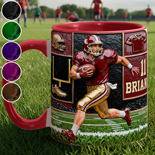 Love Football - Personalized Football Accent Mug