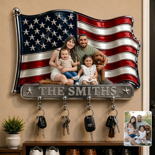 Any Photo Family Gift - Personalized Family Custom Shaped Hanging Rack